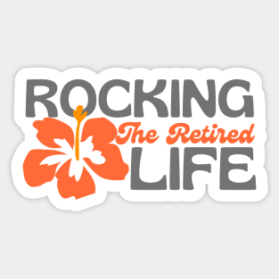 Rocking The Retired Life Orange Hibiscus Sticker